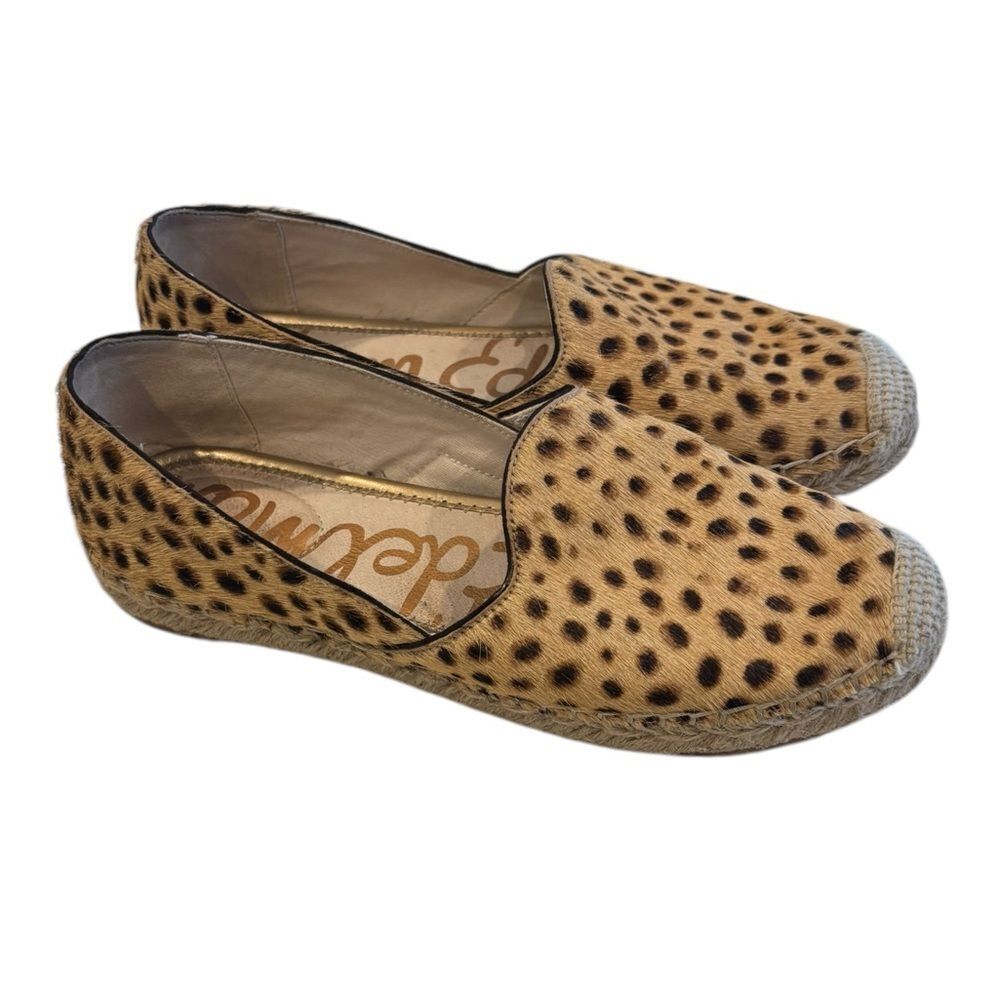 SAM EDELMAN “KESIA” LEATHER UPPER LEOPARD ESPADRILLE. Size: 6.5 - Picture 4 of 6